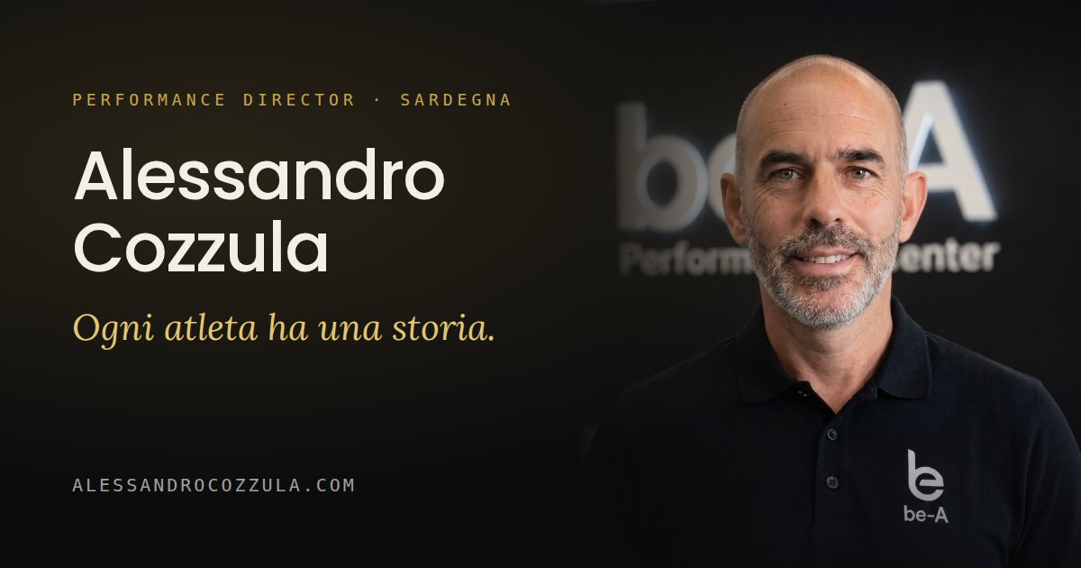 Alessandro Cozzula, Performance Director, con il titolo Ogni atleta ha una storia